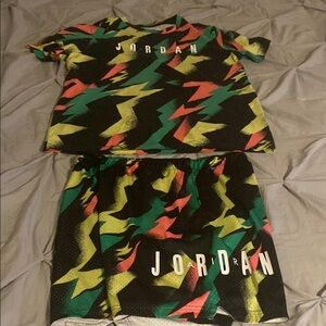 Jordan Multicolor Zigzag Tee and Shorts Set